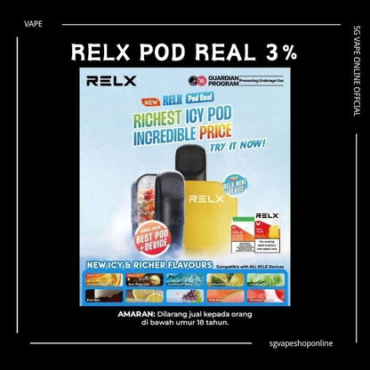 RELX Pod Real 3% | SG Vape Online Shop Singapore SG VAPE SHOP ONLINE RELX Pod Real 3% | SG Vape Online Shop Singapore SG VAPE SHOP ONLINE